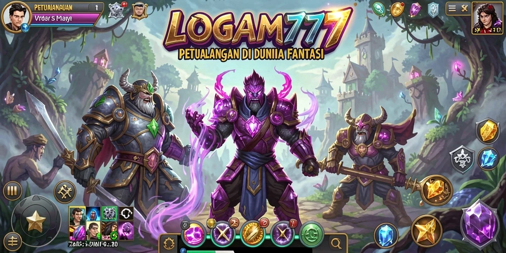 Tampilan gameplay LOGAM777 dalam dunia petualangan yang memukau.