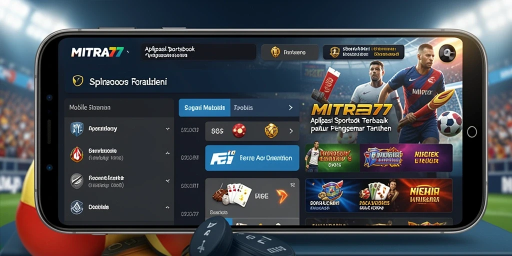 Tampilan antarmuka menarik dari MITRA77 dalam taruhan Sportsbook.