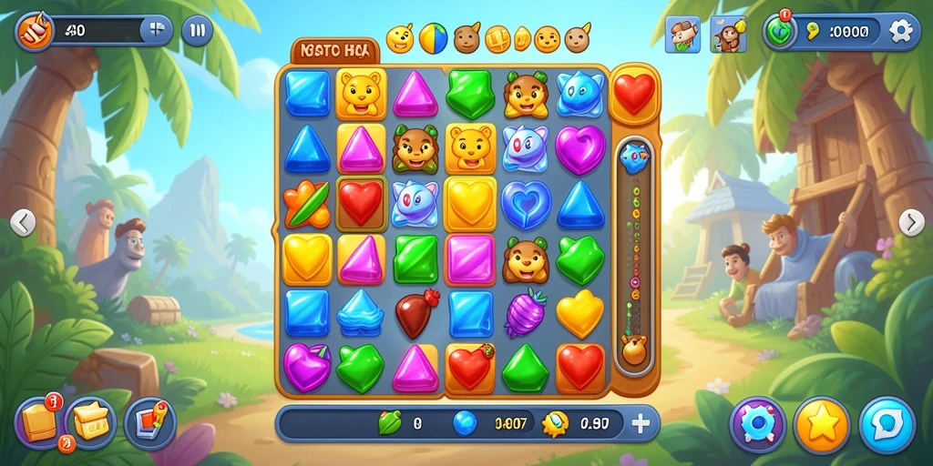 Tampilan gameplay <strong>SD107</strong> menunjukkan kombinasi warna-warni yang menarik.