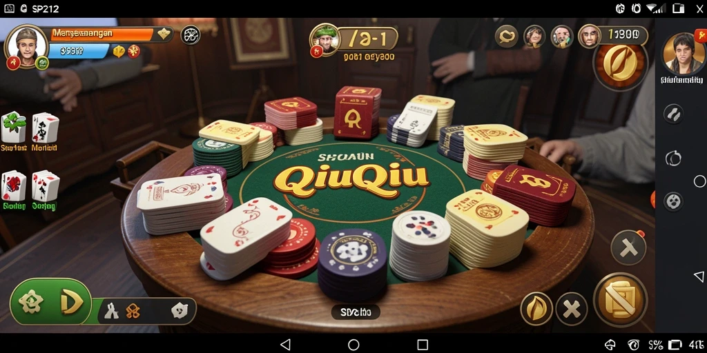 Screenshot gameplay SP212 menampilkan keseruan permainan QiuQiu.