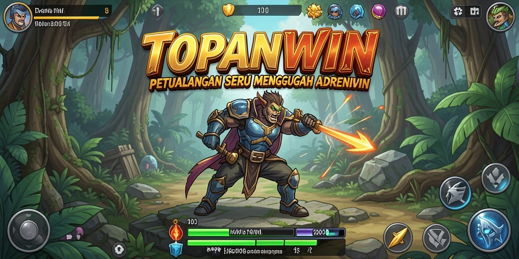 Screenshot gameplay TOPANWIN menunjukkan aksi mendebarkan dalam dunia petualangan.